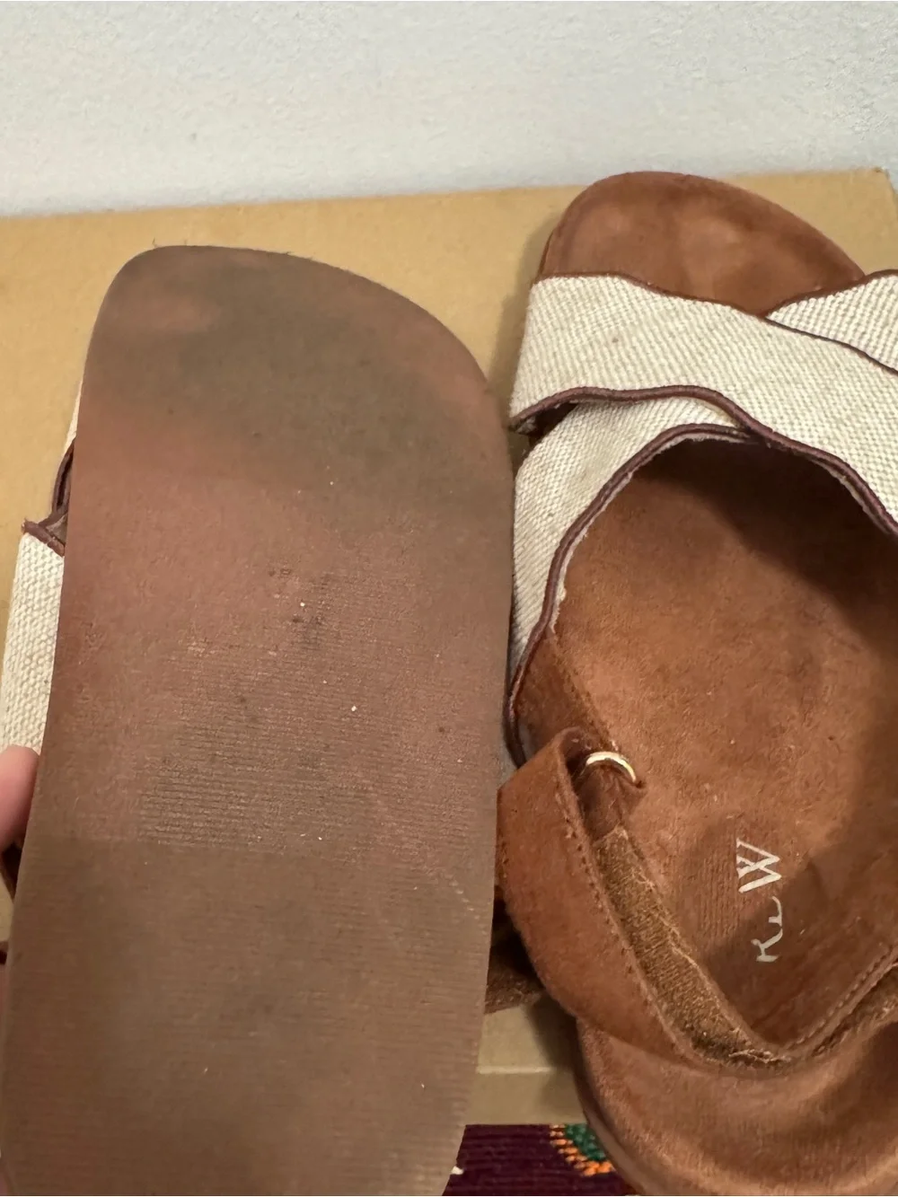 J. Crew suede strap tones